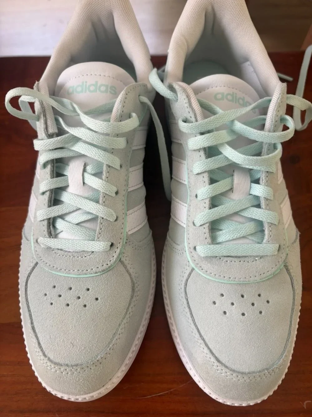 Adidas VL Court 3.0 Mint Green Suede Sneakers Size 9
